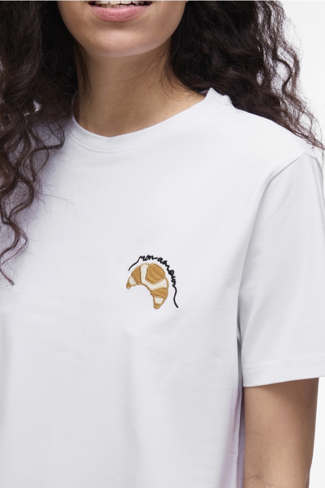 VINORA S/S T-SHIRT - NOOS 14103448 Bright White/EMB CROSSAINT